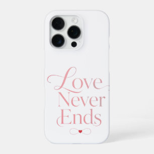 Coque iPhone 16 Pro Minimaliste Amour Ne Finit Jamais Rose Gold Typogr