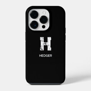 COQUE POUR iPhone 14 PLUS MINIMALISTE BLANC UN MONOGRAMME À UNE LETTRE NOM N