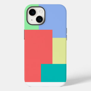 Coque Pour iPhone 14 Minimaliste Bloc de Couleur Géométrique Couleurs V