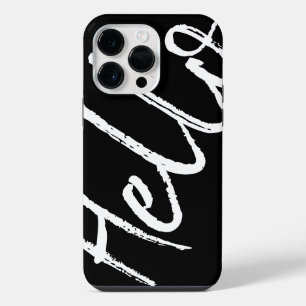 Coque Pour Pour iPhone 14 Pro Max Minimaliste Bonjour Noir et Blanc Moderne Élégant