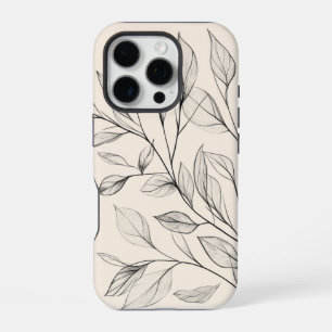 Coque iPhone 16 Pro Minimaliste Croquis de branche Élégance nature