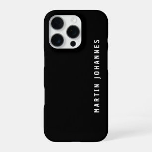 Coque iPhone 16 Pro Minimaliste Moderne Élégant Simple Noir & Blanc