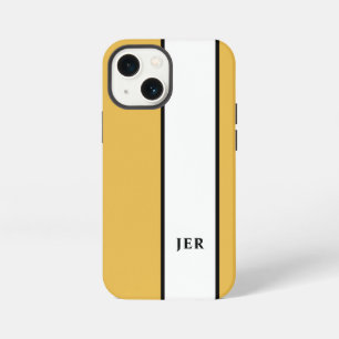 Etui iPhone 13 Mini Minimaliste Moderne Monogramme Initiales Jaunes Ra