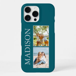 Coque iPhone 16 Pro Max Minimaliste Moderne Monogramme Photo Personnalisé