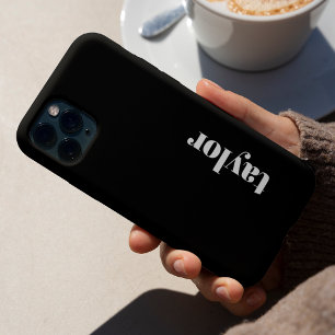 Coque iPhone 15 Pro Minimaliste Moderne Personnalisé Noir et Blanc