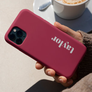 Coque iPhone 15 Pro Minimaliste Moderne Simple Rose Prépa Personnalisé