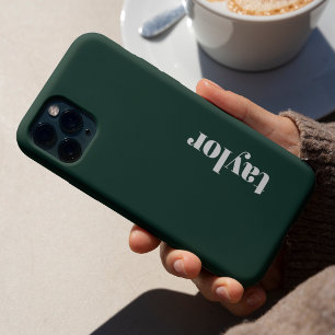 Coque iPhone 15 Pro Minimaliste Moderne Simple Vert Personnalisé