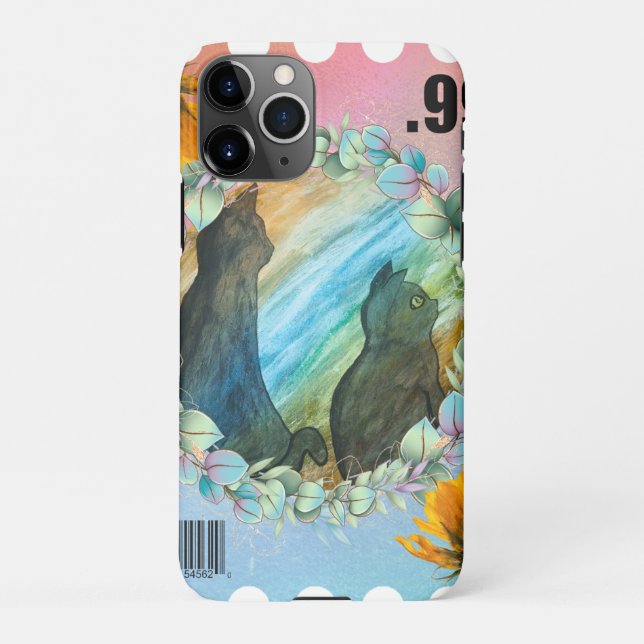 Coque iPhone MIXED MARTIAL ART : Timbre de chats noirs .99 (Dos)