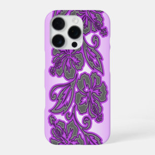 Coque iPhone 16 Pro Moana Hibiscus Mélange Floral Hawaïen Lavande
