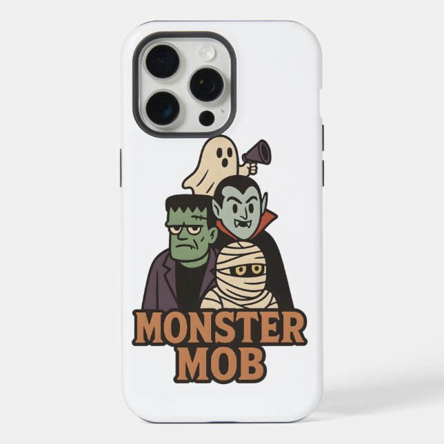 Coque iPhone Mob de monstres Fantôme drôle Vampire Frankenstein (Verso)