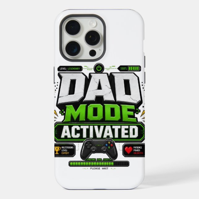 Coque iPhone Mode Papa Activé Drôle Papa Joueur Fête des Pères  (Verso)