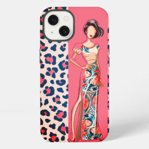 Etui iPhone 13 Mode Rose Léopard