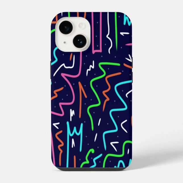 Coque iPhone Modèle d'âge spatial - Impression Abstraite (Verso)