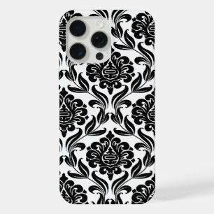 Coque iPhone 15 Pro Max Modèle Damas noir et blanc