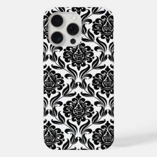 Coque iPhone 15 Pro Max Modèle Damas noir et blanc