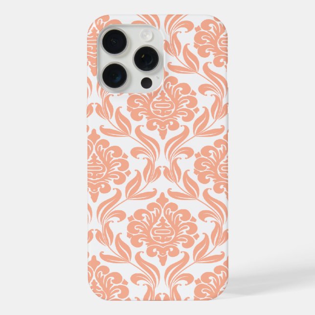 Coque iPhone Modèle de Damas de corail (Verso)
