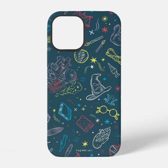 Coque iPhone Modèle de dessins au trait d'objets de HARRY POTTE (Verso)