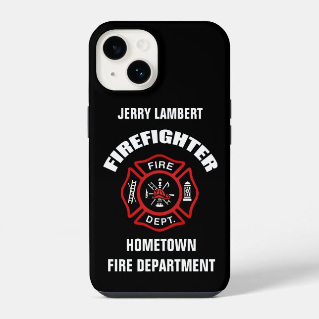 Coque iPhone Modèle de nom de pompier (Verso)