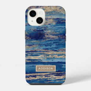Coque Pour iPhone 14 Modèle de nom personnalisé avec peinture abstraite