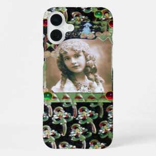 COQUE iPhone 16 PLUS MODELE DE PHOTO ART NOUVEAU NOIR VERT ROUGE GEMS