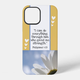 Coque iPhone 12 Modèle de photo de marguerite de verset de la bell