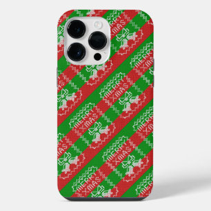 Coque Pour Pour iPhone 14 Pro Max Modèle de pull moche avec grelots Joyeux Noël lain