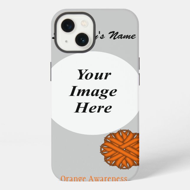 Coque iPhone Modèle de ruban à fleurs orange par Kenneth Yoncic (Verso)