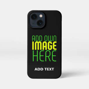 ETUI iPhone 13 MINI  MODÈLE DE TEXTE D'IMAGE NOIRE SIMPLE ET MODERNE