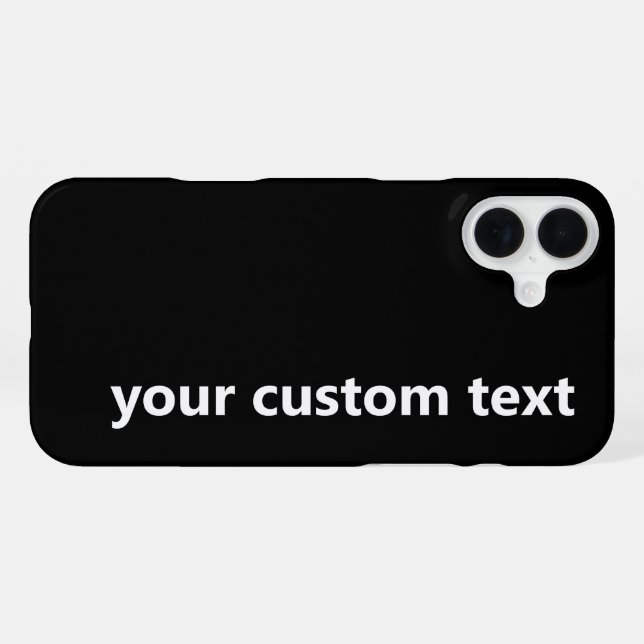 Coque iPhone Modèle de texte simple noir et blanc (Verso Horizontal)