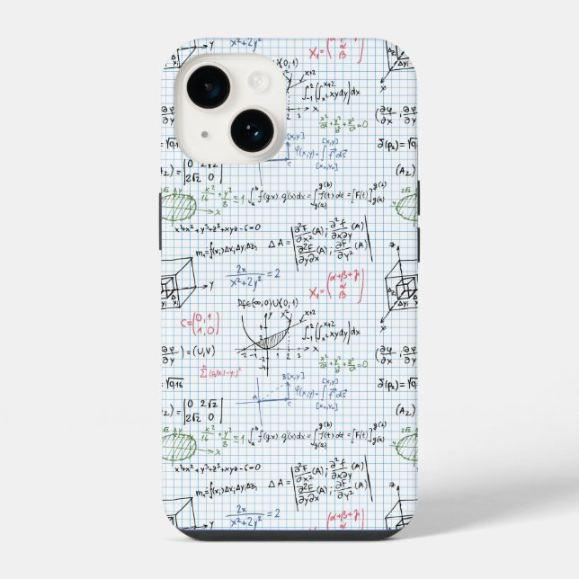 Coque iPhone Modèle d'équation mathématique (Verso)