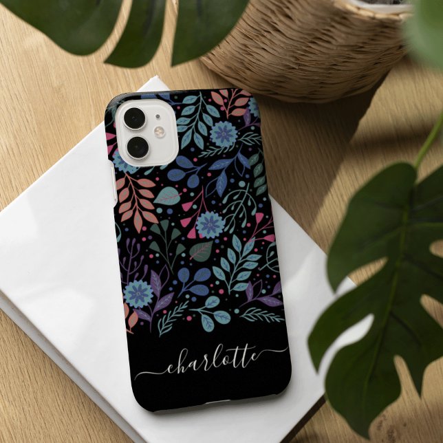 Coque iPhone Modèle floral coloré personnalisé (Créateur téléchargé)