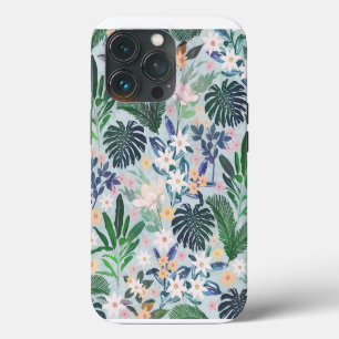 Etui iPhone 13 Pro Modèle floral de feuillage tropical