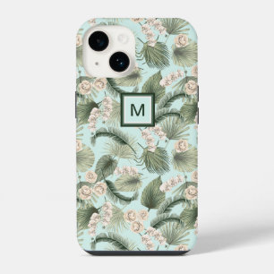 Coque Pour iPhone 14 Modèle floral de jardin tropical orchidée et palmi