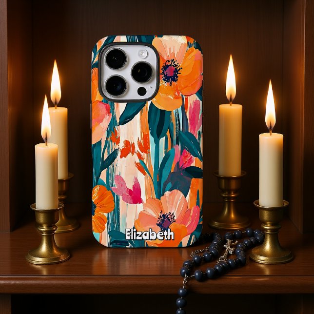 Coque iPhone Modèle floral dynamique (Créateur téléchargé)