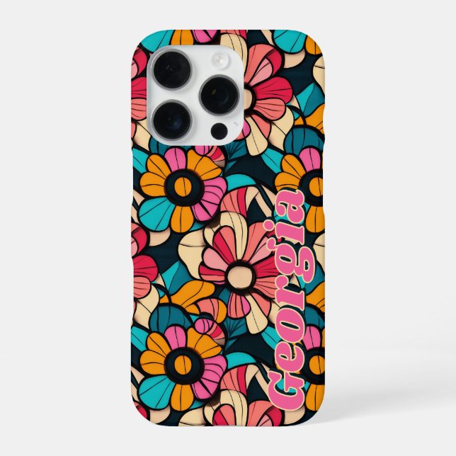 Coque iPhone Modèle floral Fantastique Rétro Personnalisé (Verso)