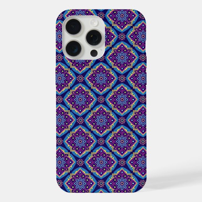 Coque iPhone Modèle floral géométrique Boho dynamique (Verso)