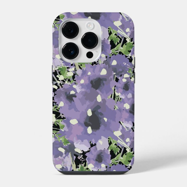 Coque iPhone Modèle Floral pourpre (Verso)