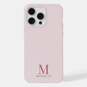 Coque iPhone 15 Pro Max Modèle personnalisé élégant en or rose monogramme