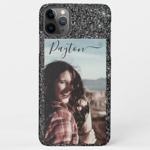 Coque iPhone 11Pro Max Modèle photo de Parties scintillant en argent Nom 