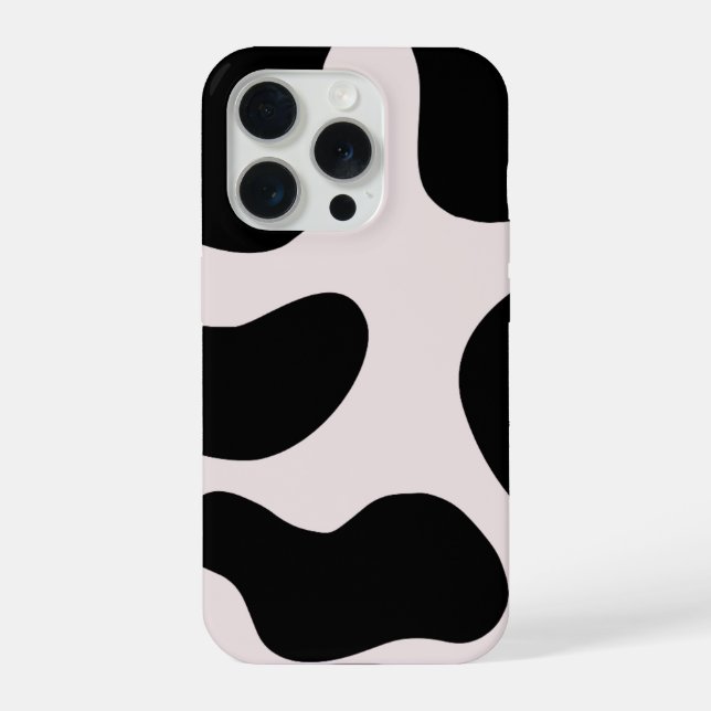 Coque iPhone Modern Abstract Black Blob Pattern Phone Case  (Verso)