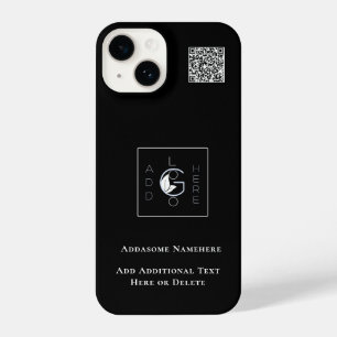 Coque Pour iPhone 14 Modern Black Ajouter Votre Logo Business Marketing