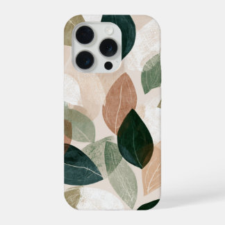 Coque iPhone 15 Pro Modern Botanical Leaf Phone Case – Earth Tone 