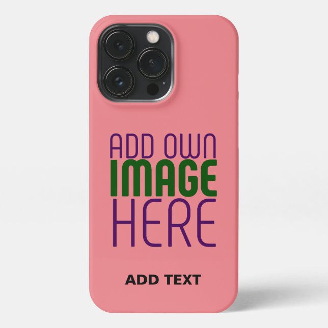 COQUE iPhone MODERN EDITABLE SALMON PINK IMAGE TEXT TEMPLATE (Verso)