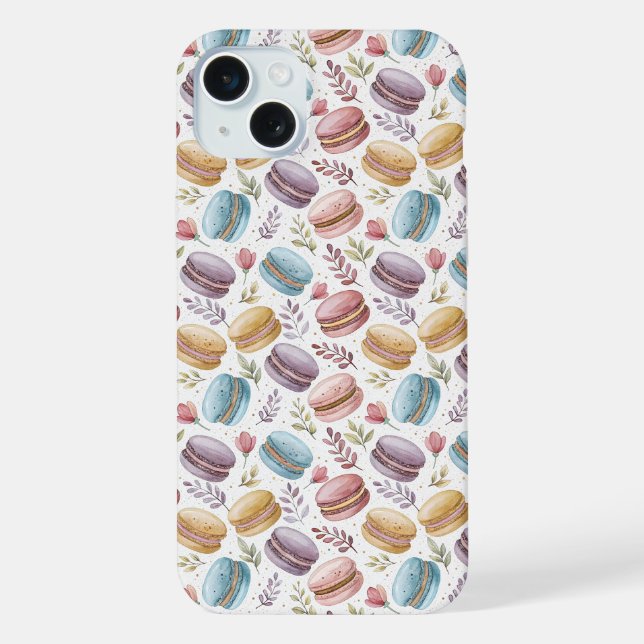 Coque iPhone Modern Fun Sweet Macaroons (Verso)