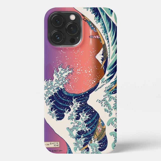 Coque iPhone Modern Great Wave Hokusai Pop Art  (Verso)