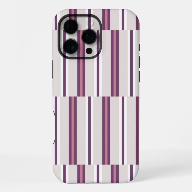 Coque iPhone Modern Mauve and Plum Stripe (Verso)
