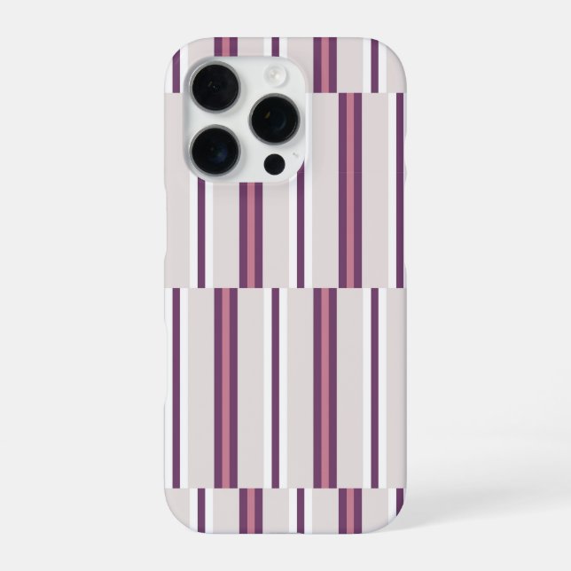 Coque iPhone Modern Mauve and Plum Stripe (Verso)
