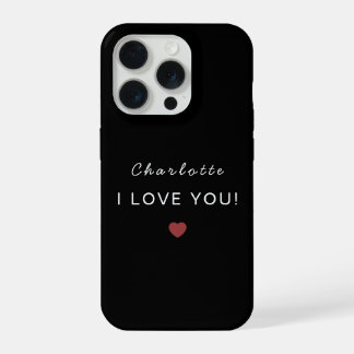 Coque iPhone 15 Pro Modern Personalized Valentine – I Love You