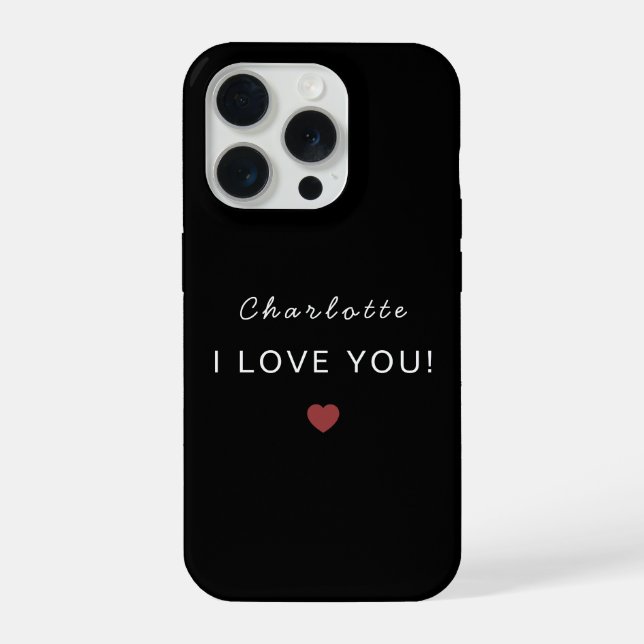 Coque iPhone Modern Personalized Valentine – I Love You (Verso)
