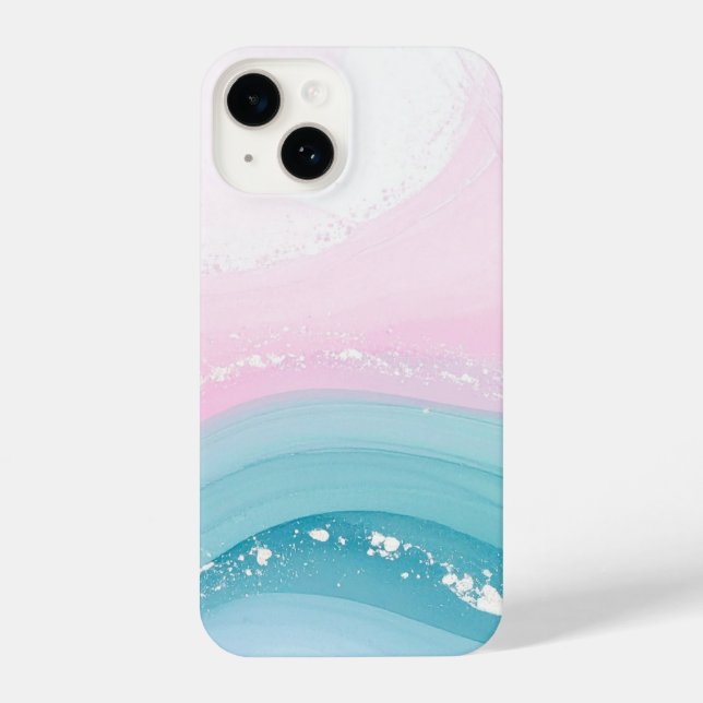 Coque iPhone Modern Stone Dusty Blue Marble (Verso)